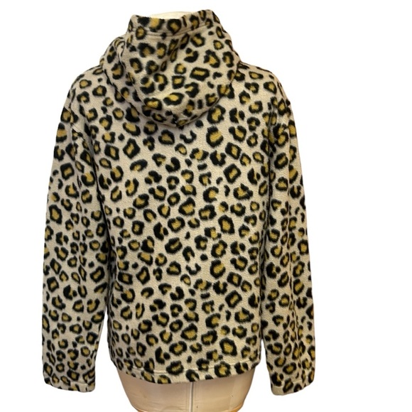 Urban Outfitters‎ | Men’s Fleece Hoodie Animal Print with Pockets Brown/Gold M - Picture 4 of 15